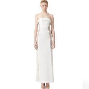 aijek Odette Tassel Lace Insert Bustier Cocktail Dress White Size‎ 2